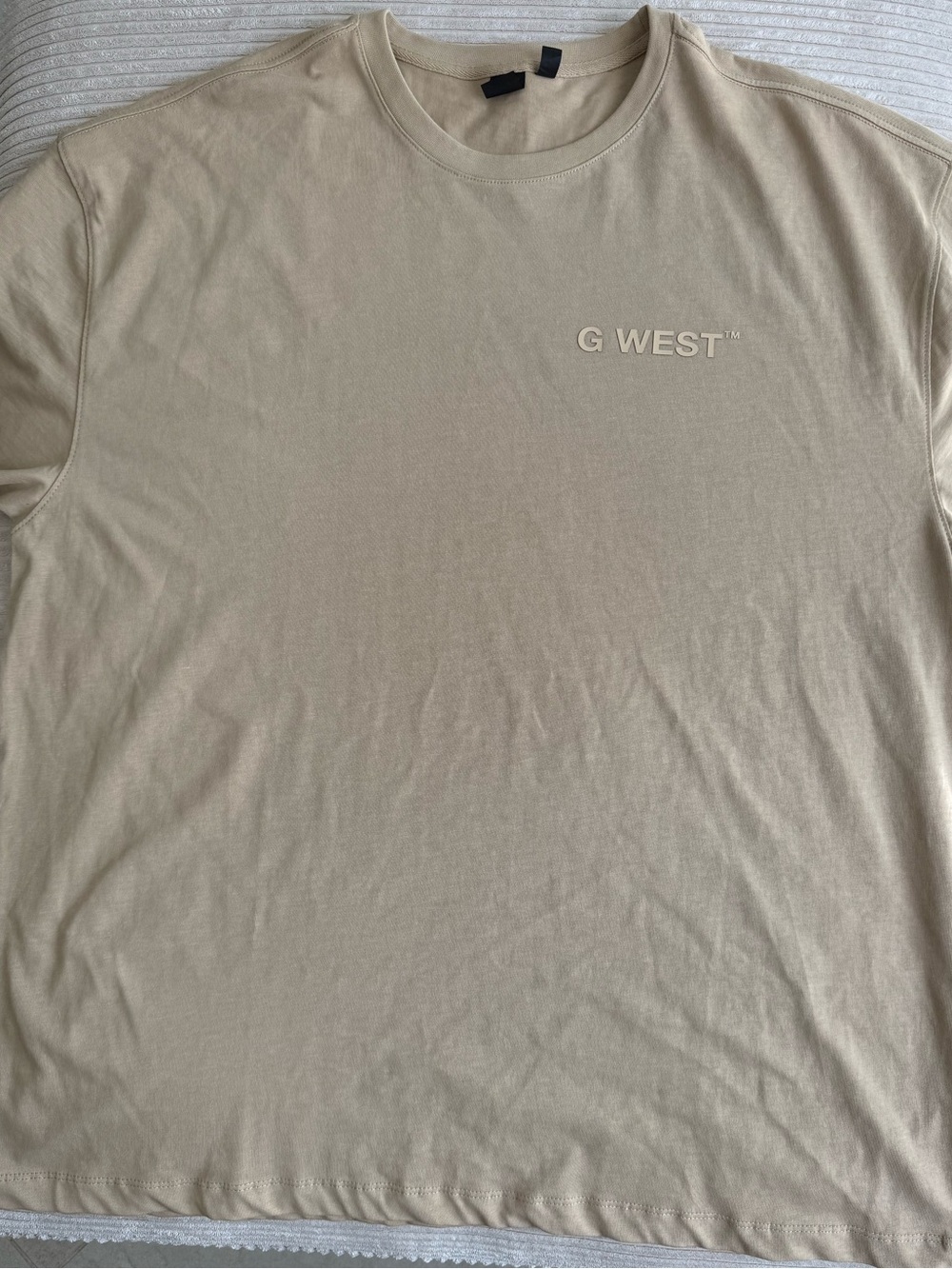 Men's Beige Crewneck Short Sleeve Tee